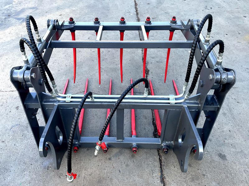 Grass Grabber attachment for backhoe loader