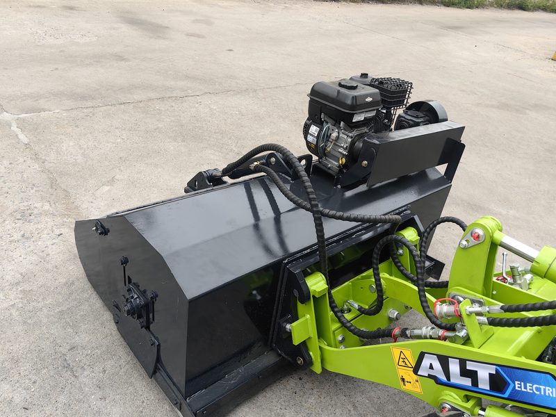 Mini Self-Propelled Sweeper attachment for backhoe loader