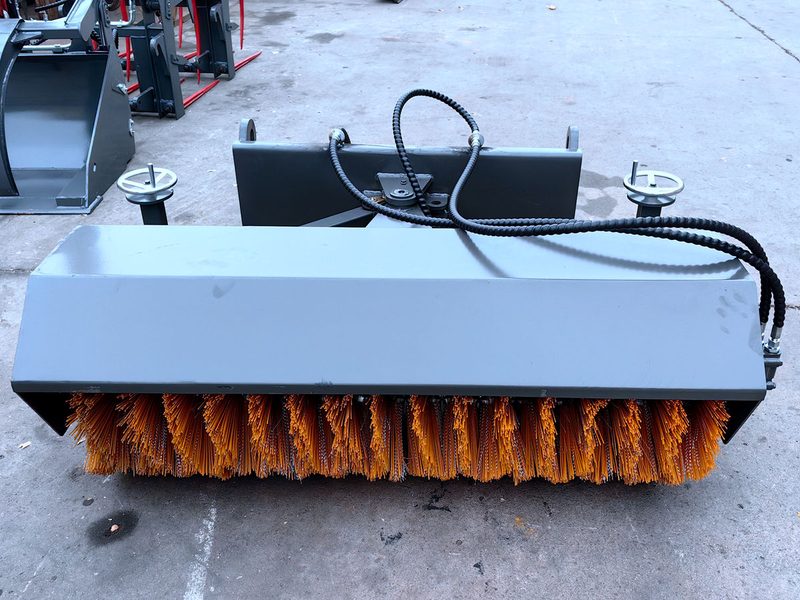 Snow Sweeper attachment for backhoe loader